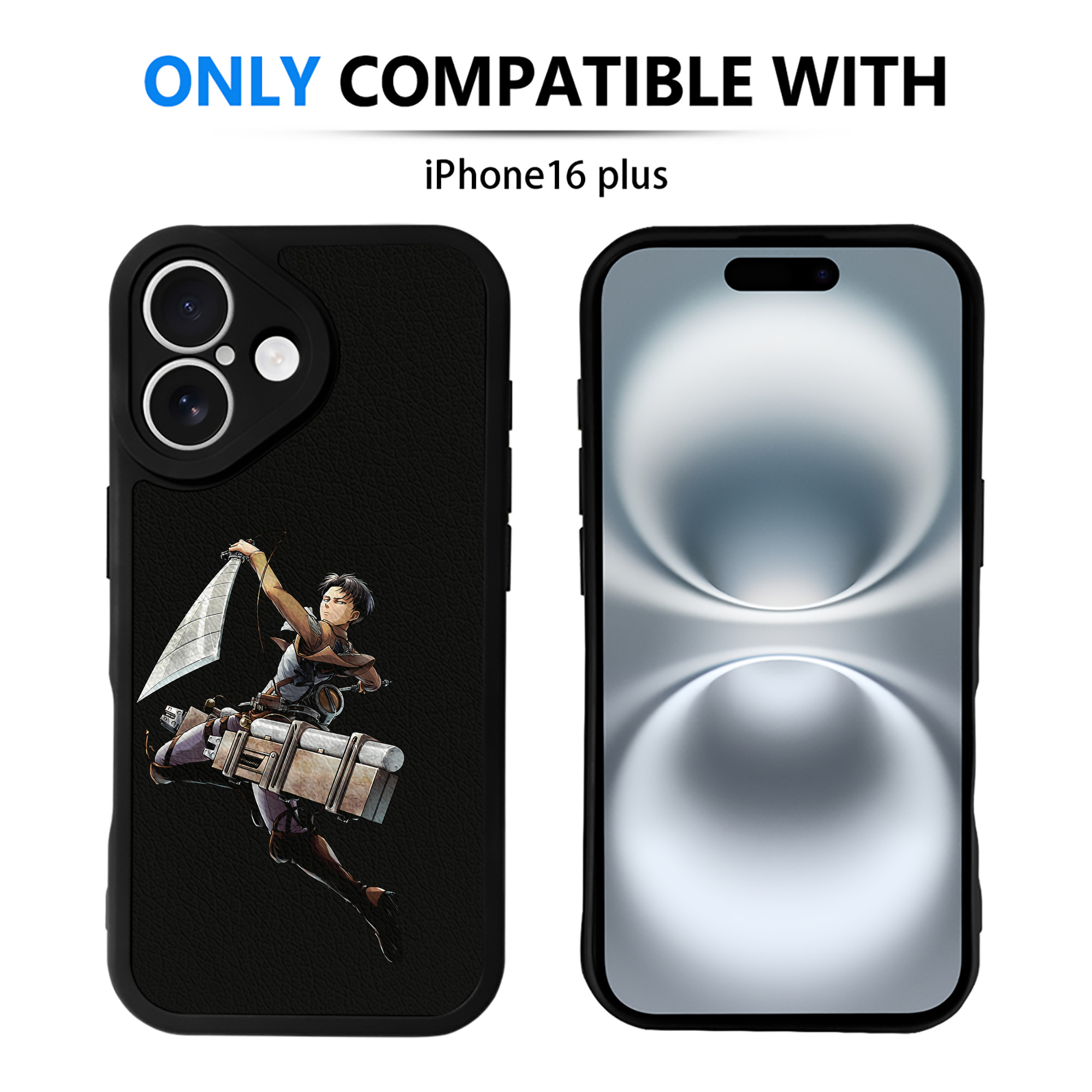 （画像用） 進撃の巨人 リヴァイ·アッカーマン Attack on Titan Levi Ackerman 【iPhone 16シリーズ対応】シリコンスマホケース（レザー調） 材質：シリコン